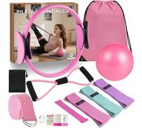 Nuplot Pilates Essential Kit for Women, Best Yoga and Pilates Kit for Home Workouts with Pilates Ring and Ball Set, Glute Bands, Resistance Band Figure 8, Band