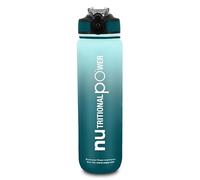 NUPO Smart Water Bottle - Caribbean Blue| Boost your Hydration and Track your Water Intake | Light weight | Leakproof | BPA free | Dishwasher safe | Built-in Straw | Carry Strap | 1000 ml
