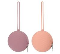 Nupoopy - 2 Pack Silicone Pacifier Covers, BPA Free Pacifier Covers for Babies and Girls, Portable and Dishwasher Safe for On-the-Go Use (Powder Pink/Muted)
