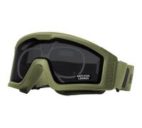 Nuprol Battle Visor RX Airsoft Tactical Full-Seal Eye Protection - EN166 Goggles with Prescription Insert - Green Frame, Smoked Lens