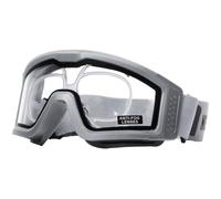 Nuprol Battle Visor RX Airsoft Tactical Full-Seal Eye Protection - EN166 Goggles with Prescription Insert - Grey Frame, Clear Lens