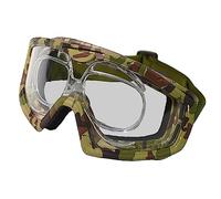 Nuprol Battle Visor RX Airsoft Tactical Full-Seal Eye Protection - EN166 Goggles with Prescription Insert - Camo Frame, Clear Lens
