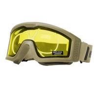 Nuprol Battle Visor RX Airsoft Tactical Full-Seal Eye Protection - EN166 Goggles with Prescription Insert - Tan Frame, Yellow Lens