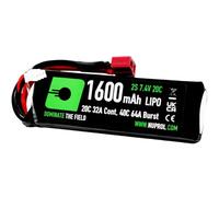 NUPROL Power - 7.4v LiPo 1600mAh 2S Deans [Rate 20C @ 32A] [Burst 40C @ 64A] - Stick