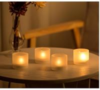 NUPTIO 12 Pcs Frosted Glass Candle Holder, Votive Candle Holders, Mini Tealight Candle Holder, Tea Light Holders, 4.3cm W x 3.9cm H for Gifts, Weddings Party Favors and Home Christmas Decoration