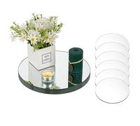 NUPTIO 25cm Mirror Plate Round Centrepieces: 12 Pcs Glass Candle Plates Table Mirrors Wedding Centrepiece Mirrored Candle Tray Set Small for Event Diy Crafts Project Home Decor 2mm