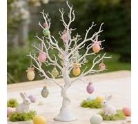 NUPTIO Artificial White Christmas Tree: 75cm Twig Tree for Easter Decor | Easy Installation of Branches, Fake Tabletop Centrepiece for Halloween, Window, Fireplace, Holiday, Party Ornament Display