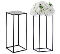 NUPTIO Black Vase for Wedding Centrepieces - 2 Pcs 60cm Tall Plant Stand Flower Vases Centerpieces for Weddings Birthday Party - Metal Display Table Column Rack for Home Indoor Decorations