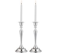 Nuptio Candle Holders for Candlestick Candles - 2 Pcs Silver Candle Sticks Stands 24.5cm Tall Taper Candle Holder for Wedding Birthday Party Tabletop Centerpieces Mantle Christmas Decoration