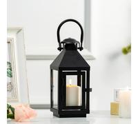 NUPTIO Candle Lantern Black for Grave: Outdoor Garden Metal Small Lanterns