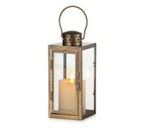 NUPTIO Candle Lanterns Gold Distressed: 24cm Tall Outdoor Lantern Vintage