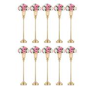 NUPTIO Gold Vase Centrepieces Tall: 10 Pcs 77.5cm Wedding Table Centerpieces Trumpet Vases Metal Flower Stand for Party Anniversary Ceremony Birthday Decorations