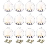 NUPTIO Hanging Glass Tealight Holder: 12 Pcs 8cm Dia Air Plant Holders