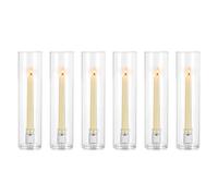 NUPTIO Hurricane Candle Holder Glass: 6 Pieces Candlestick Holders Taper Candle Stick Tall Bottomless Cylinder Candleholder Wedding Party Table Centrepiece Dining Room Decor