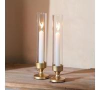 NUPTIO Hurricane Glass Candle Holder: Gold Candle Sticks Holder Tall