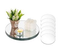 NUPTIO Mirror Plate Round Glass: Wedding Table Centrepiece 20cm Circular