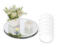 NUPTIO Round Mirror Candle Plates 30cm: 12 Pcs Wedding Table Centrepieces Candle Holders for Pillar Candles Mirrored Tray 2mm Rounded Candles Plate Mirrors Ceremony Diy Craft Project Table Decoration