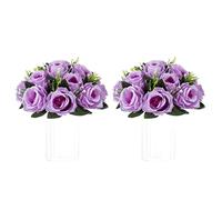 Nuptio Table Centerpiece for Wedding with Flowers - 2 Pieces 24 cm Diameter Lilac Artificial Flowers Rose Ball - Fake Rose Arrangements for Weddings Birthday Party Decorations