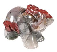 Nupuyai 1.5" African Bloodstone Crystal Elephant Statue for Home Decor