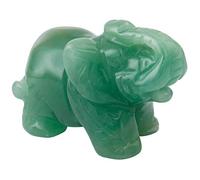 Nupuyai 1.5" Green Aventurine Crystal Elephant Statue for Home Decor