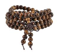 Nupuyai 108 Mala Beads Player Wood Bracelet Men Women, Beaded Wrap Bracelet Tibetan Necklace Meditation Yoga Jewelry