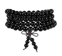 Nupuyai 108 Mala Beads Player Wood Bracelet Men Women, Beaded Wrap Bracelet Tibetan Necklace Meditation Yoga Jewelry