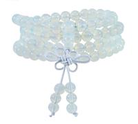 Nupuyai 108 Mala Prayer Beads Bracelet Women Men, Opalite Crystal Stone Beads Wrap Bracelet Meditation Stone Necklace Multi Layer Bracelet