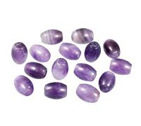 Nupuyai 15pcs Large Hole Stone Oval Shape Loose Beads Charms for Bracelet, Amethyst Crystal Stone European Beads for Jewelry Making