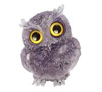 Nupuyai 2.4" Amethyst Owl Figurine, Resin Crystal Animal Ornament