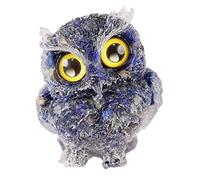 Nupuyai 2.4" Blue Lapis Lazuli Owl Figurine, Resin Crystal Animal Ornament
