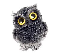 Nupuyai 2.4" Obsidian Owl Bird Carved Crystal Animal Statue Ornament, Resin Chip Stones Pocket Figurine Energy Healing Home Office Decor