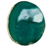 Nupuyai 2pcs Green Agate Slices Cup Mats Coasters for Drink, Irregular Crystal Stone Coaster Set Place Cards for Wedding Home Decor 3.1"-3.9"