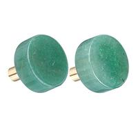 Nupuyai 2pcs Green Aventurine Round Crystal Stone Drawer Knobs Set, Energy Healing Stone Cabinet Pulls Handle for Dresser Home Office