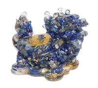 Nupuyai 2pcs Lapis Lazuli Crystal Dragon Turtle Figurine Feng Shui Decor