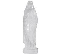 Nupuyai 3.7" Virgin Mary and Christ Child Rock Crystal Statue, Holy Virgin Mary and Christ Jesus Figurine Hand Carved Stone Pocket Statue Good Luck Home Office Car Decor