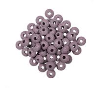 Nupuyai 30pcs Purple Lava Stone Beads for Jewellery Making, Large Hole European Beads Volcanic Stone Loose Beads Charms Essential Oil Diffuser Beads for Macrame Hair