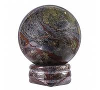 Nupuyai 4cm Natural Dragon Bloodstone Crystal Ball with Crystal Stone Stand