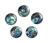 Nupuyai 5pcs Round Cabochons for Jewelry Making, Round Shape Flatback Stone for DIY Charms, Abalone Shell, 12x12mm