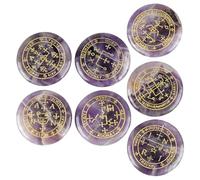 Nupuyai 7 Archangel Amethyst Healing Stones, Engraved Angel Symbols