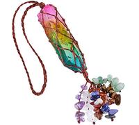 Nupuyai 7 Chakra Rainbow Titanium Coated Healing Crystal Hanging Ornament
