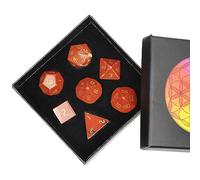 Nupuyai 7pcs Red Jasper Crystal Polyhedral DND Dice Set for RPG MTG Table Games, Polished Tumbled Stones Dices with Box for Home Decor