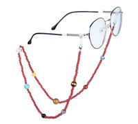 Nupuyai 9 Planets Carnelian Crystal Beaded Eyeglasses Chain for Women