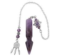Nupuyai Amethyst Crystal Point Dowsing Pendulum for Divination Scrying