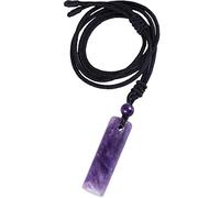 Nupuyai Amethyst Healing Crystal Cylinder Necklace for Women Men, Reiki Chakra Energy Pendant with Adjustable Cord 68cm