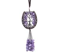 Nupuyai Amethyst Horseshoe Tree of Life Hanging Ornament Wedding Decor | Lucky Wedding Horseshoe, Handmade Hanging Ornament, Bridal Keepsake, Tree of Life Decor for Home & Housewarming Gifts