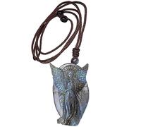 Nupuyai Angel Labradorite Crystal Stone Necklace for Women Men