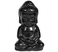 Nupuyai Black Obsidian Baby Buddha Crystal Statue for Home Office Decor