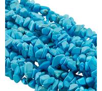 Nupuyai Blue Howlite Turquoise Irregular Polished Beads for DIY Jewelry Making Bracelet Necklace, Chip Stones for Chakra Healing 80cm