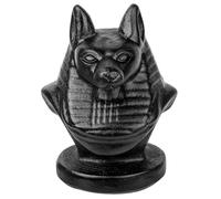 Nupuyai Carved Obsidian Egyptian God Anubis Statue, Black Stone Figurine | Hand Carved Black Obsidian Sculpture, Protective Healing Crystal, for Home & Office Tabletop Decor and Collection