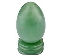 Nupuyai Crystal Egg with Stand for Home Decoration,Carved Polished Stone for Reiki Chakra Healing Green Aventuine